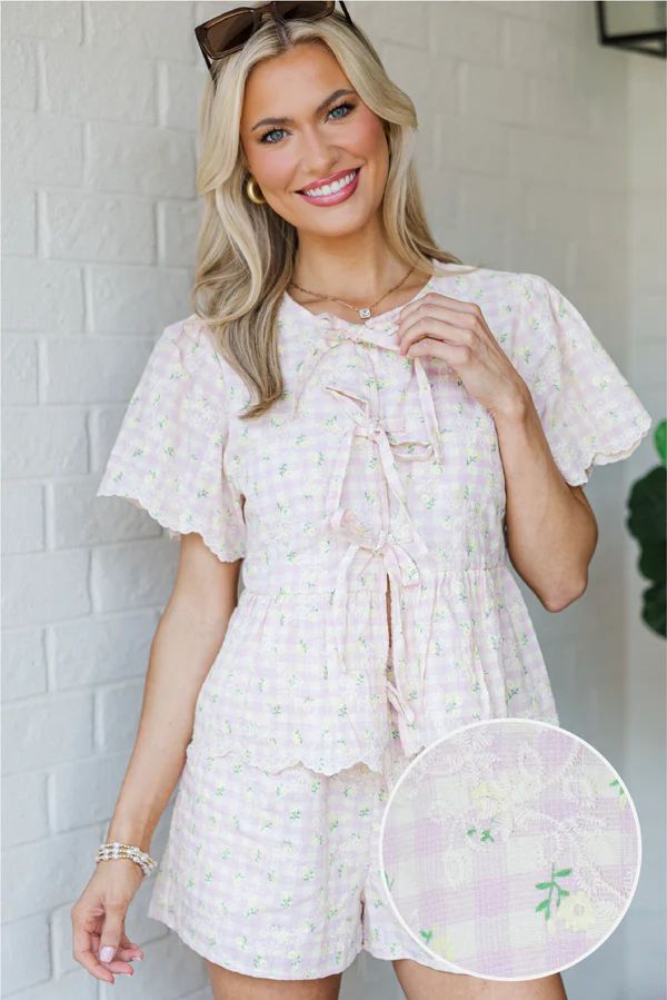 In Your Favor Light Pink Floral Set