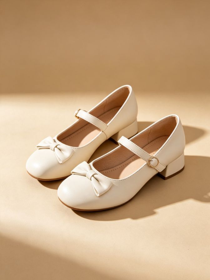 Bow Decor Mary Jane Low Heels