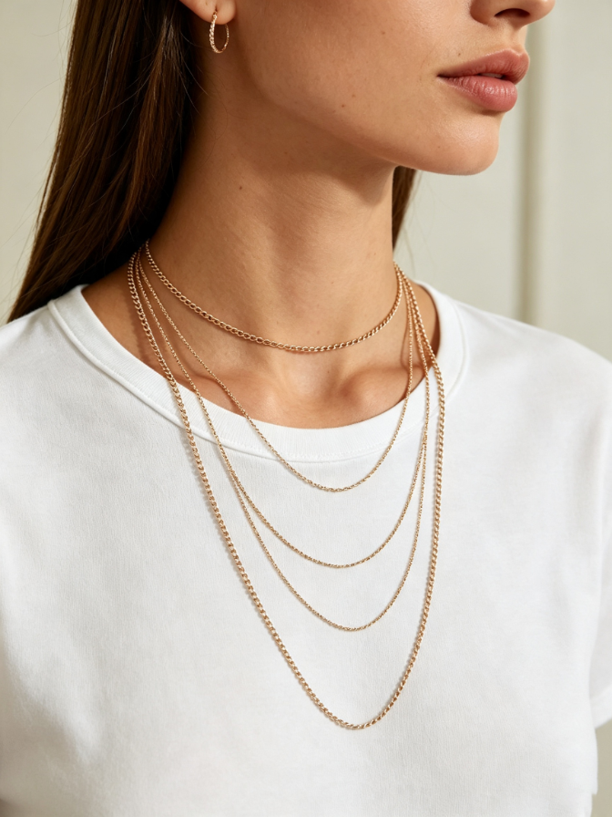 Multi-strand fine chain necklace Multi-strand fine chain necklace