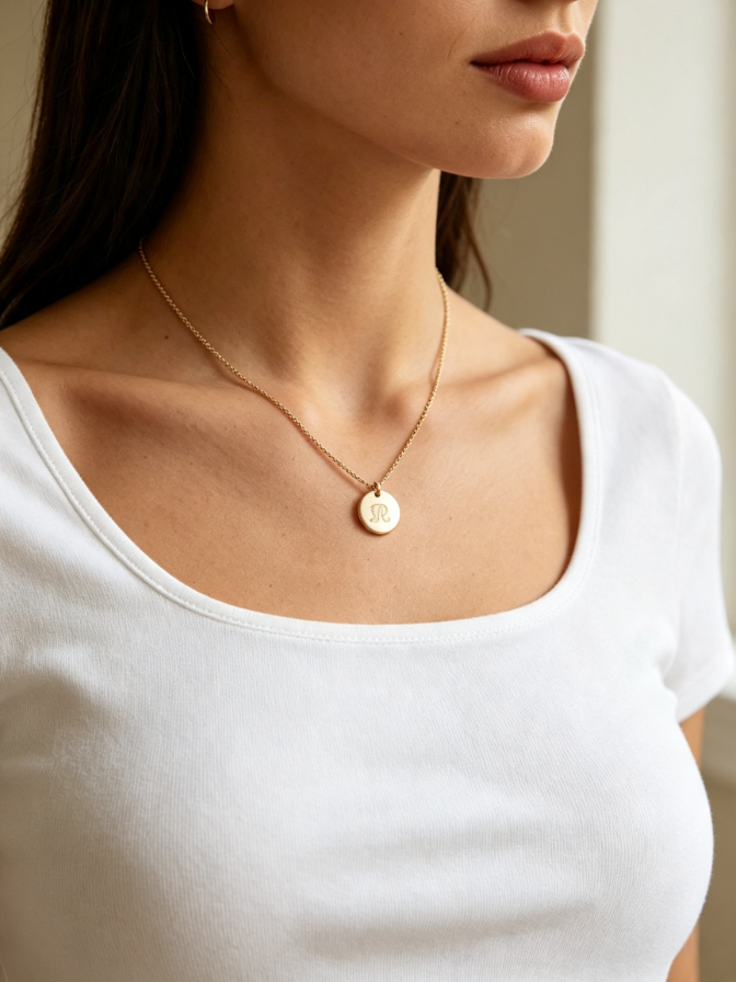 Letter Disc Necklace Letter Disc Necklace
