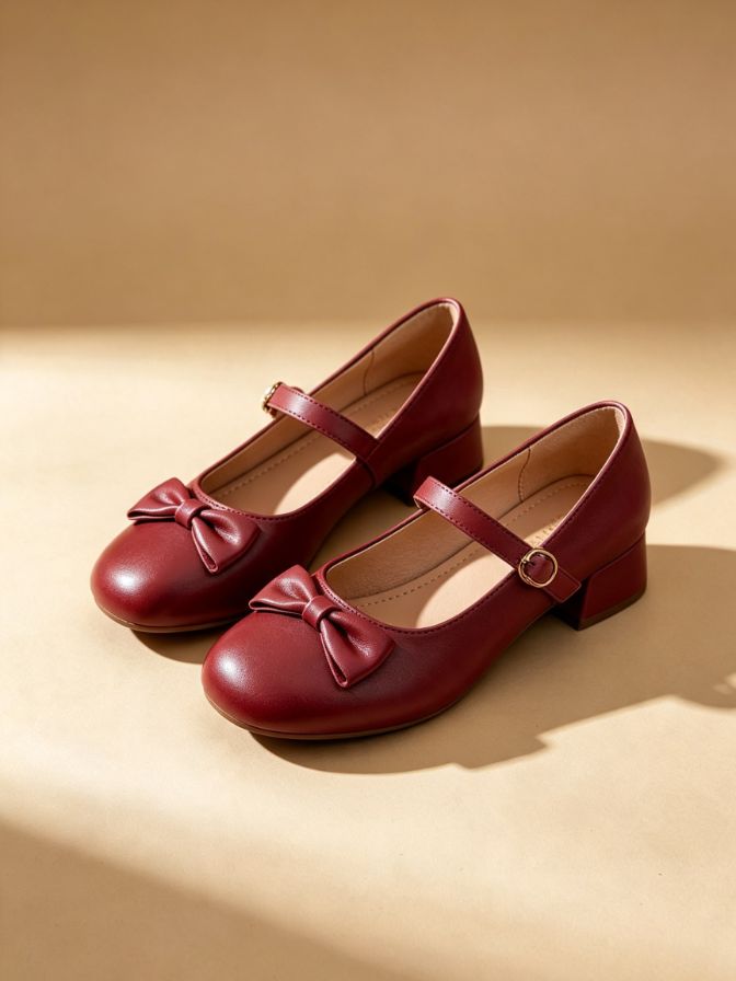 Bow Decor Mary Jane Low Heels
