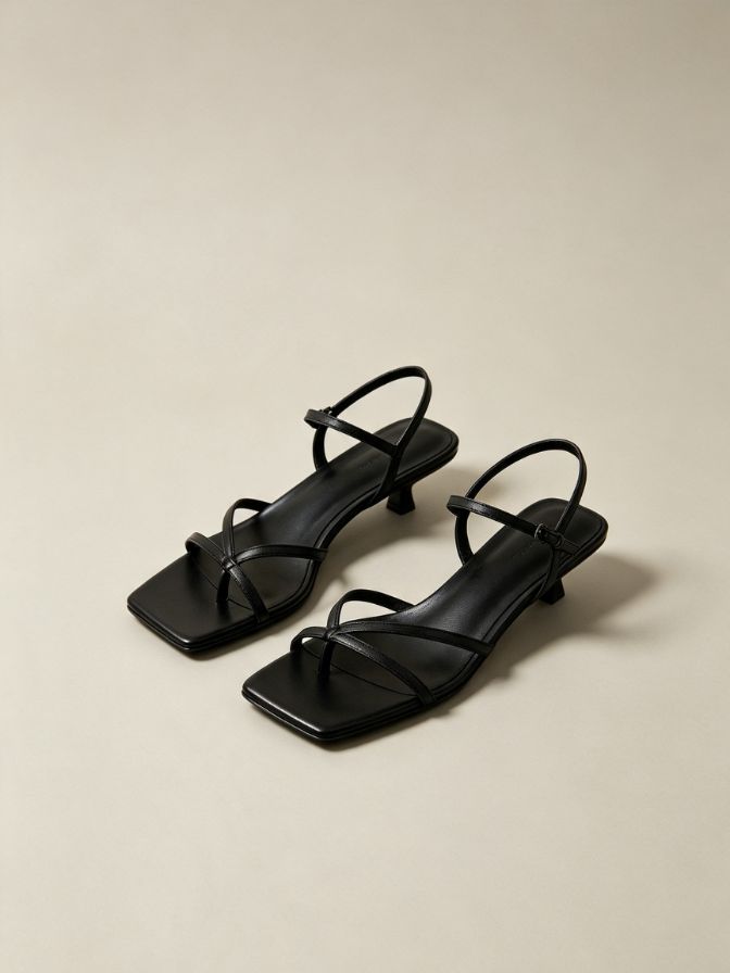 Thin Strap Kitten Heel Sandals Thin Strap Kitten Heel Sandals