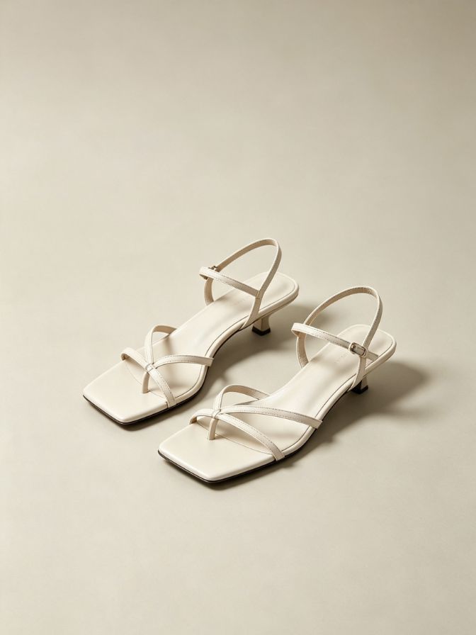 Thin Strap Kitten Heel Sandals