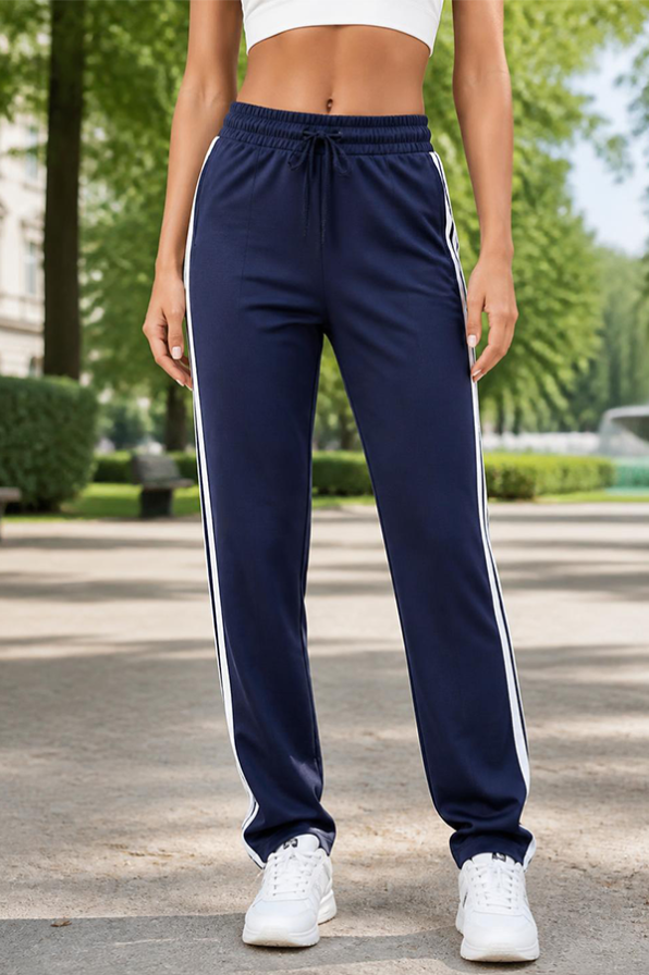 Women's Side Striped Straight Leg Track Pants