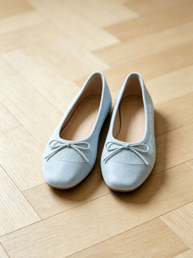 Bow Decor Cap Toe Ballet Flats