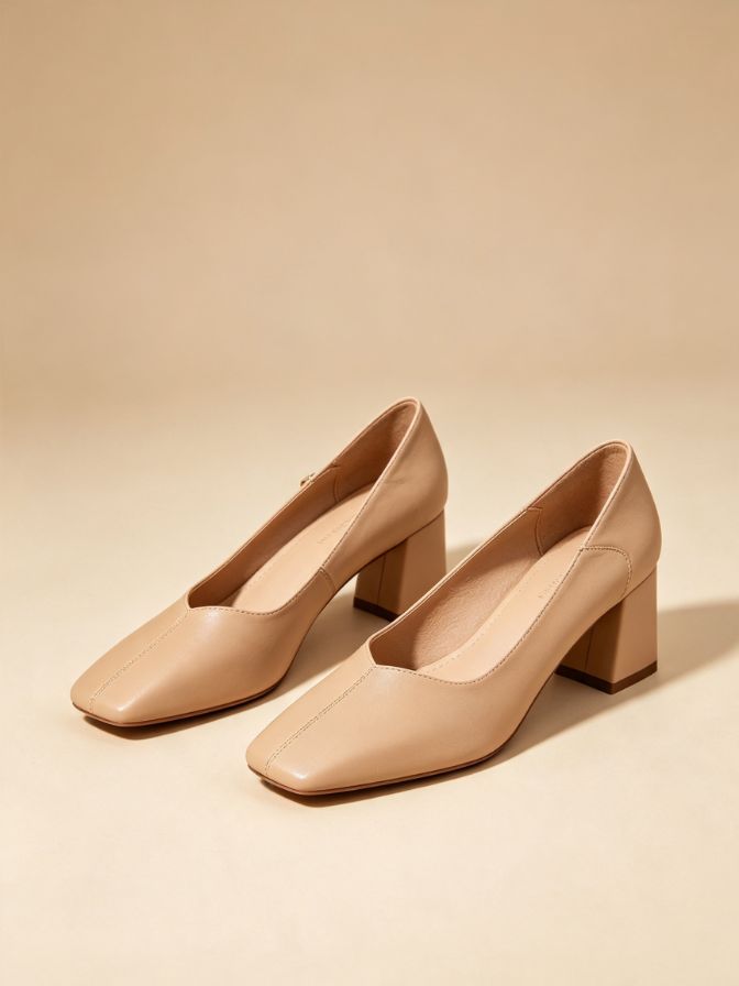 Square Toe Block Heel Pumps Square Toe Block Heel Pumps