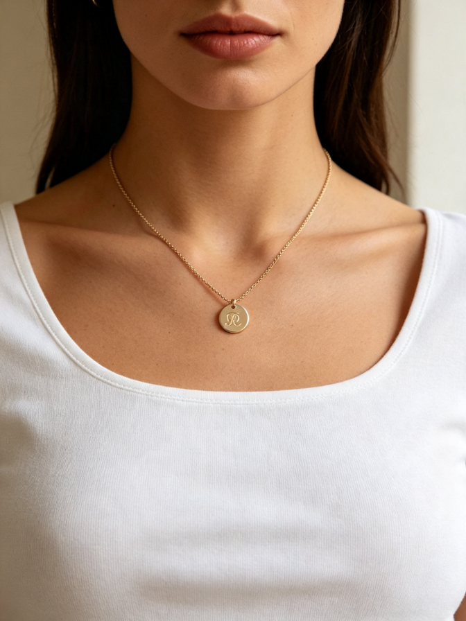 Letter Disc Necklace